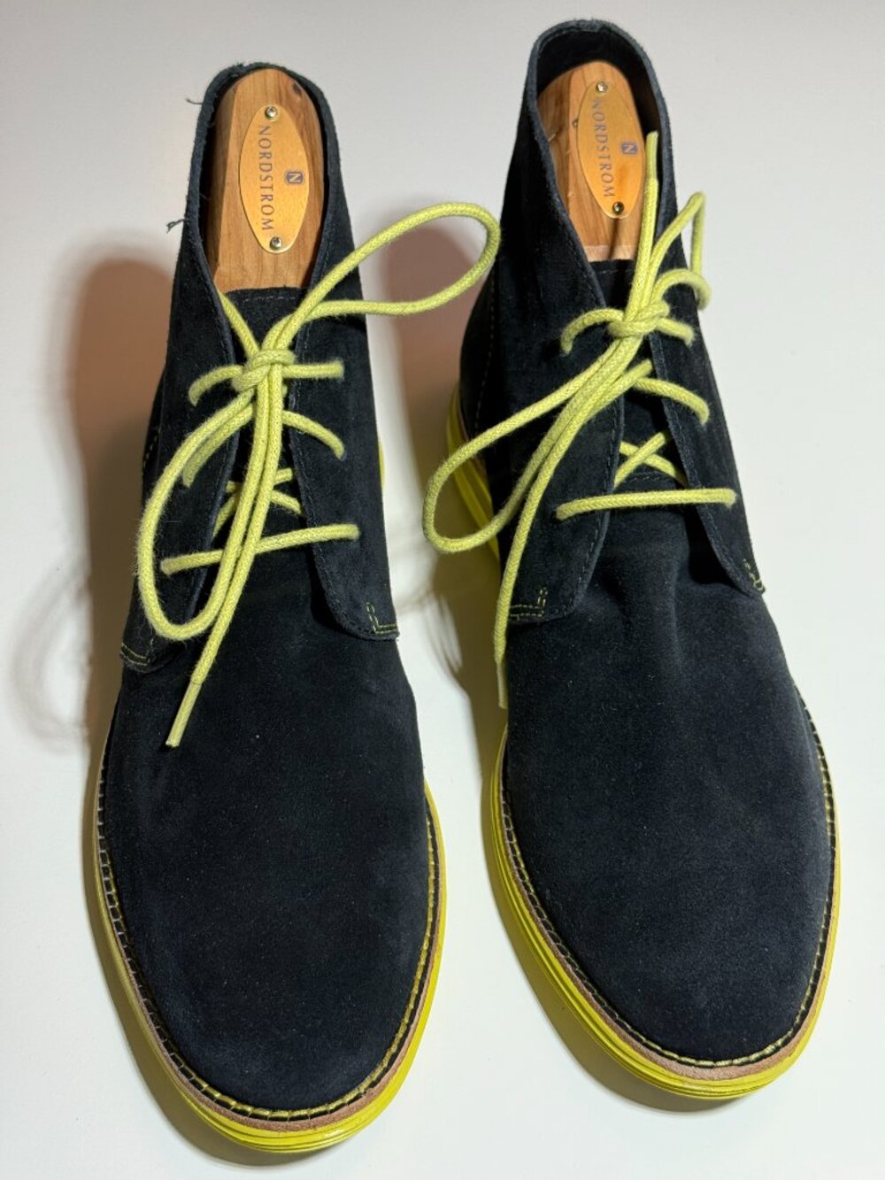 Cole Haan Lunargrand Chukka Ankle Boots Navy Blue Suede Leather Women's Size 8 B